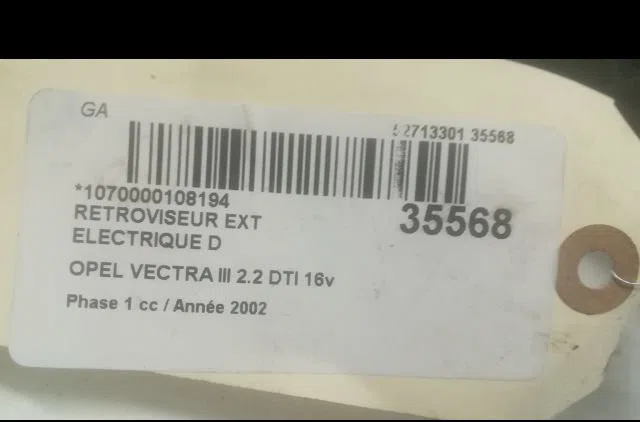 Retroviseur exterieur electrique droit Opel VECTRA C GTS (Z02) 2.2 dti 16v (f68) (2002-2006) occasion