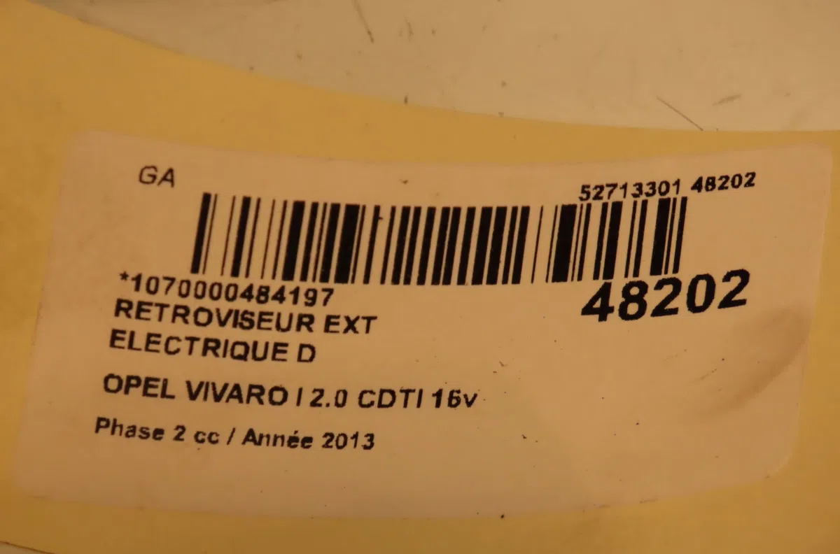 Retroviseur exterieur electrique droit OPEL VIVARO I 2013 occasion