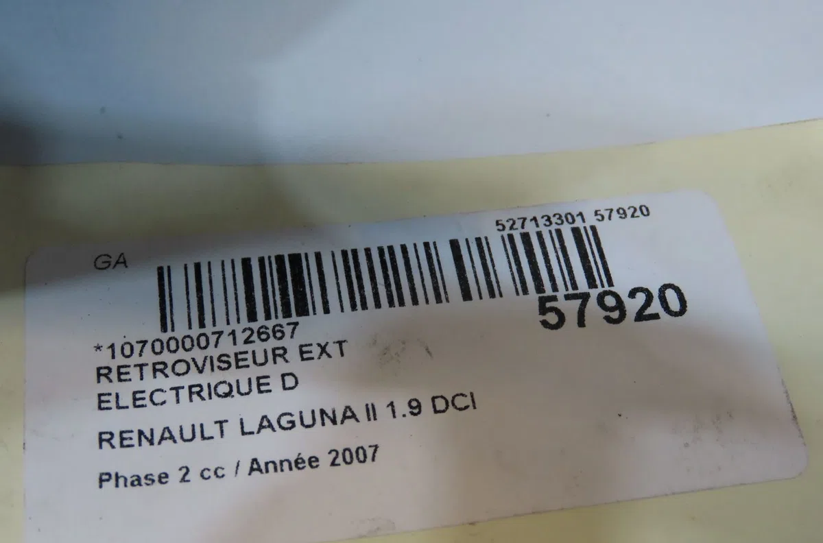 Retroviseur exterieur electrique droit Renault LAGUNA II (BG0-1_) 1.9 dci (bg1a, bg1v) (2005-2007) occasion