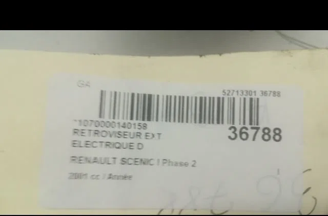 Retroviseur exterieur electrique droit Renault SCÉNIC I Monospace (JA0-1_, FA0_) 2.0 16v (ja1d, ja17) (1999-2003) occasi