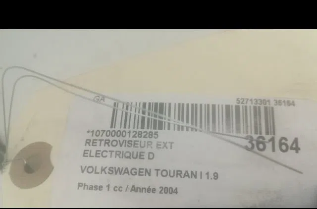 Retroviseur exterieur electrique droit Volkswagen TOURAN (1T1, 1T2) 1.9 tdi (2003-2004) occasion