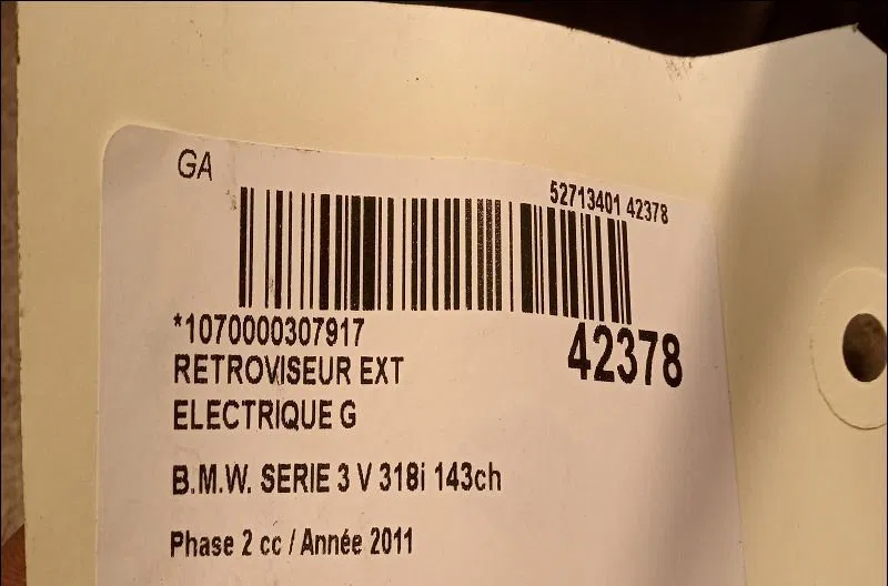 Retroviseur exterieur electrique gauche Bmw 3 (E90) 318 d (2007-2011) occasion