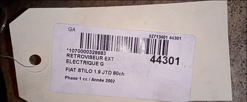 Retroviseur exterieur electrique gauche Fiat STILO (192_) 1.9 jtd (192_xf1a) (2002-2006) occasion