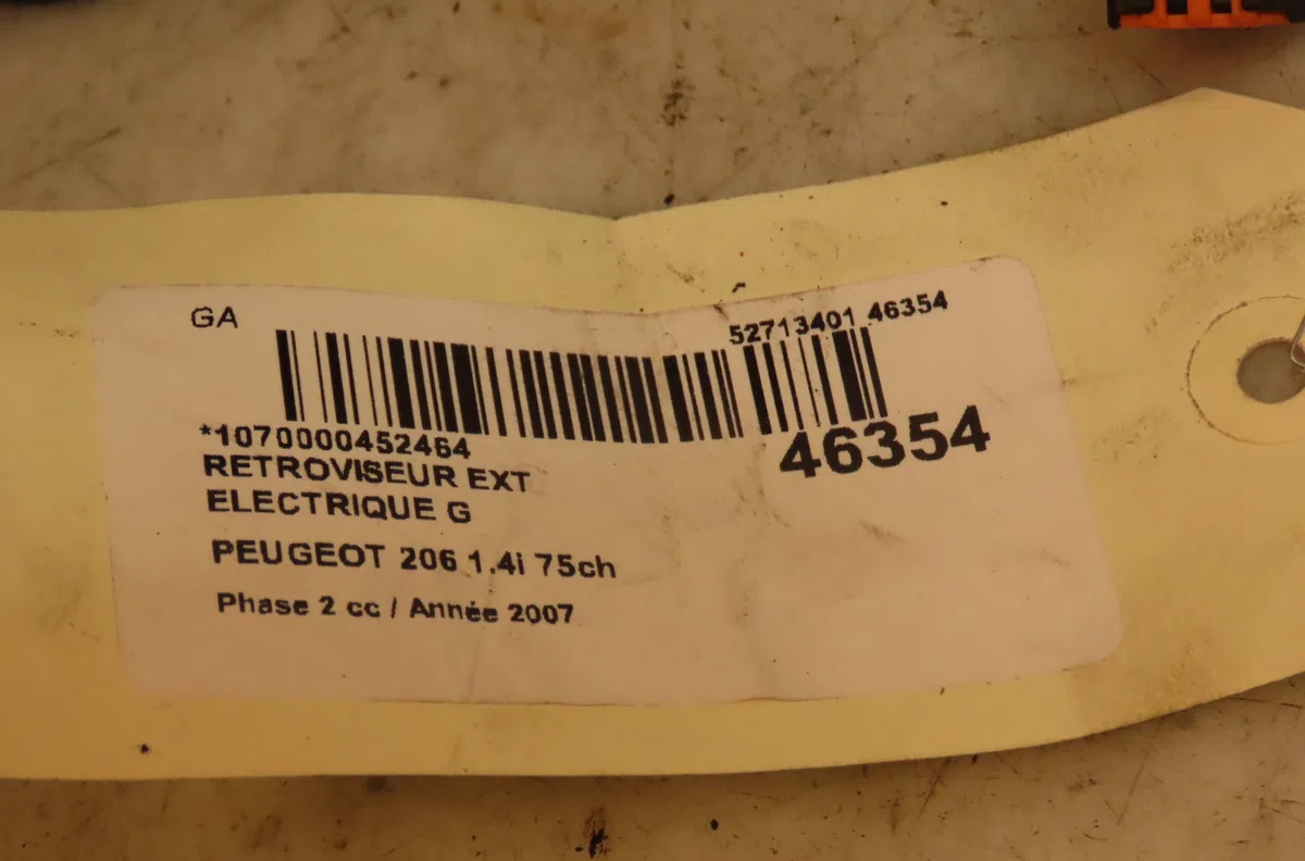 Retroviseur exterieur electrique gauche Peugeot 206 3-5 portes (2A-C) 1.4 i (1998-2012) 3 portes occasion