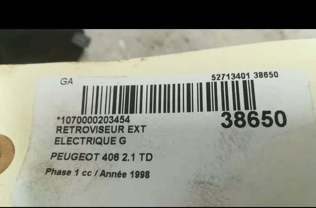 Retroviseur exterieur electrique gauche Peugeot 406 (8B) 2.1 td 12v (1996-2004) occasion