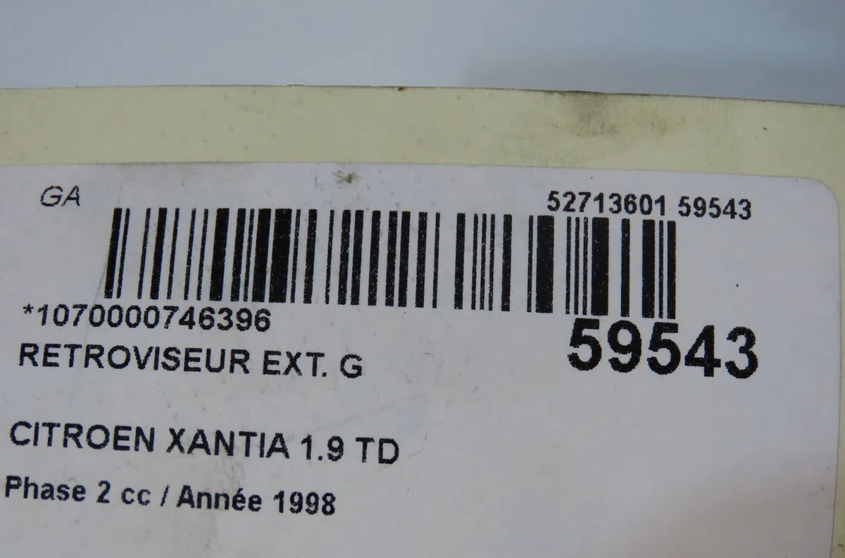 Retroviseur exterieur gauche Citroen XANTIA (X1_, X2_) 1.9 turbo d (1993-2003) occasion