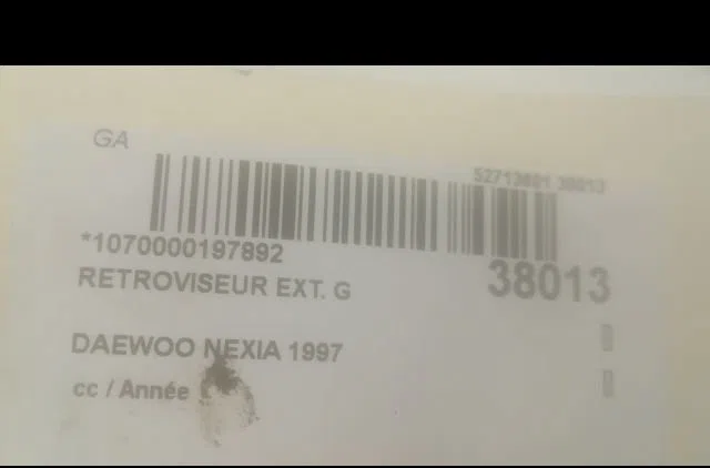 Retroviseur exterieur gauche Daewoo NEXIA A trois volumes 1.5 16v (19) (1995-1997) occasion