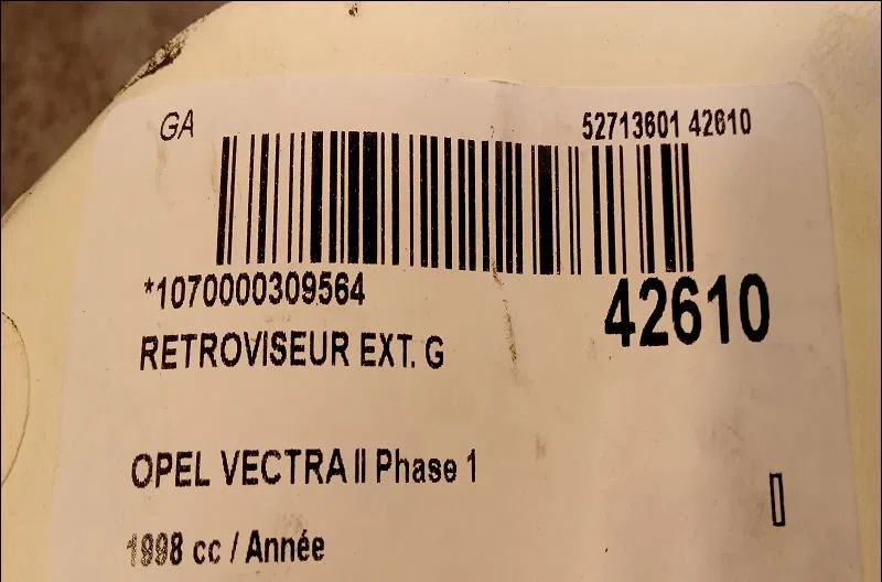 Retroviseur exterieur gauche Opel VECTRA B (J96) 1.6 i 16v (f19) (1995-2002) occasion