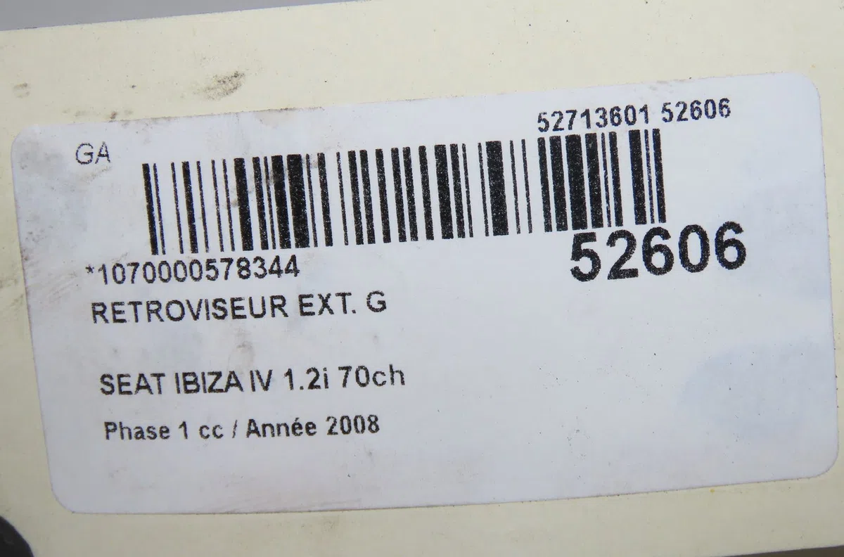 Retroviseur exterieur gauche Seat IBIZA IV (6J5, 6P1) 1.2 (2009-2011) occasion