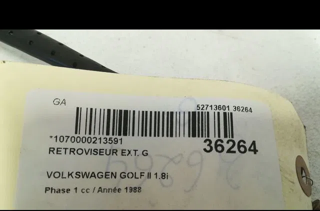 Retroviseur exterieur gauche Volkswagen GOLF II (19E, 1G1) 1.8 (1986-1990) occasion