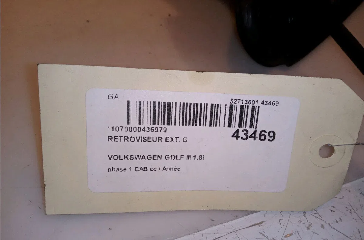 Retroviseur exterieur gauche Volkswagen GOLF III Cabriolet (1E7) 1.8 (1993-1998) occasion