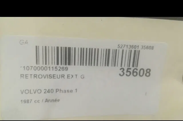 Retroviseur exterieur gauche Volvo 240 (P242, P244) 2.3 i cat (1986-1993) occasion
