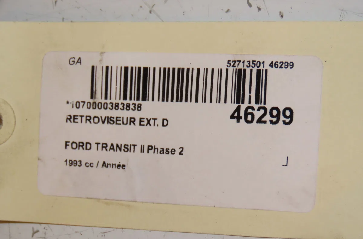 Retroviseur exterieur manuel droit Ford TRANSIT Camion plate-forme-Châssis (E_ _) 2.5 td (eme-l-s, ene-l-s) (1994-2000) 