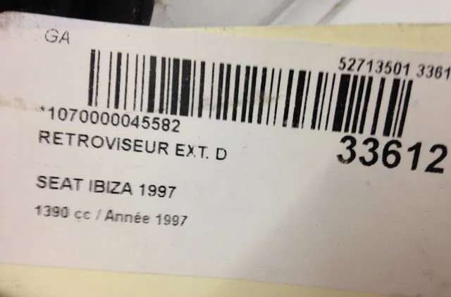 Retroviseur exterieur manuel droit Seat IBIZA II (6K1) 1.4 i (1993-2002) occasion