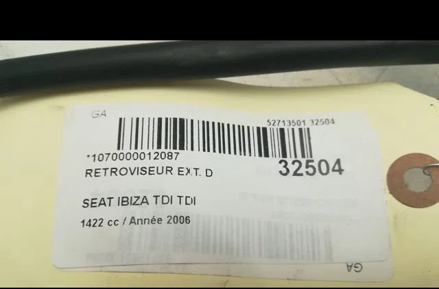 Retroviseur exterieur manuel droit Seat IBIZA III (6L1) 1.4 tdi (2002-2005) occasion