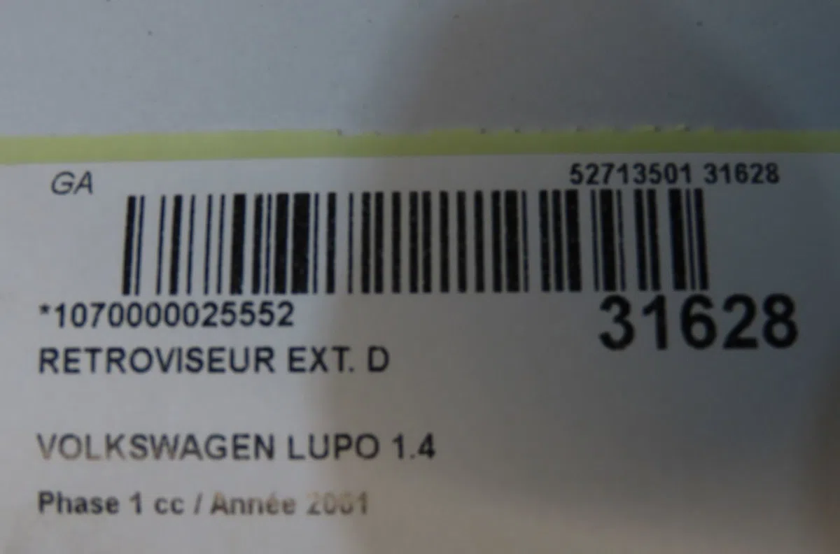 Retroviseur exterieur manuel droit VOLKSWAGEN LUPO 2001 occasion