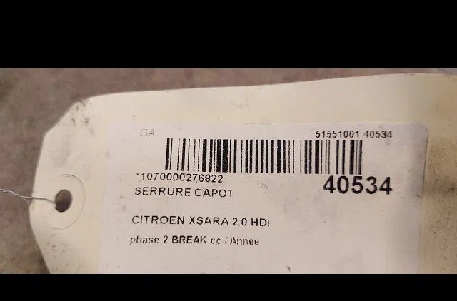 Serrure capot Citroen XSARA Break (N2) 2.0 hdi 90 (1999-2005) occasion