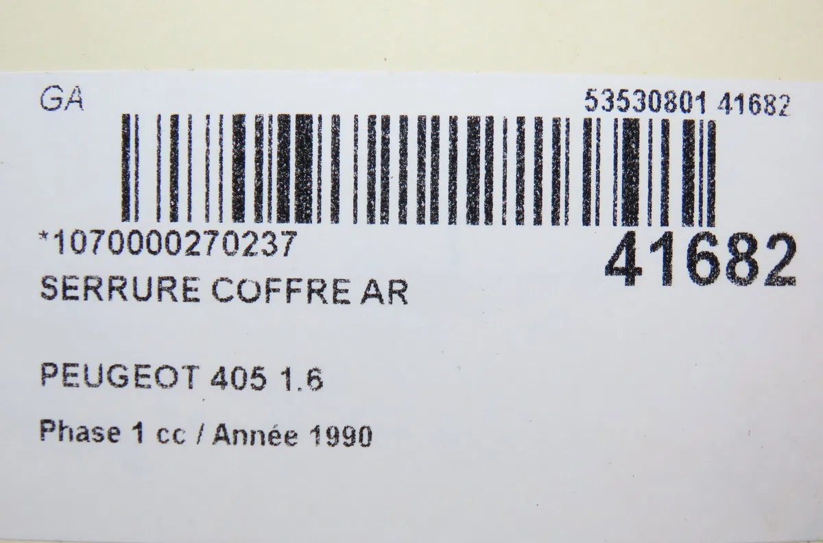 Serrure coffre arrière Peugeot 405 I (15B) 1.6 (1987-1992) occasion