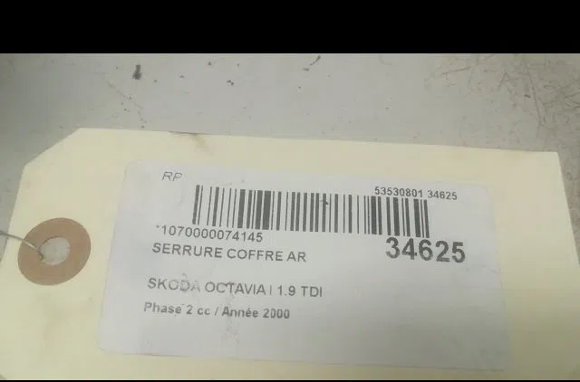 Serrure coffre arrière Skoda OCTAVIA I (1U2) 1.9 tdi (1996-2010) occasion