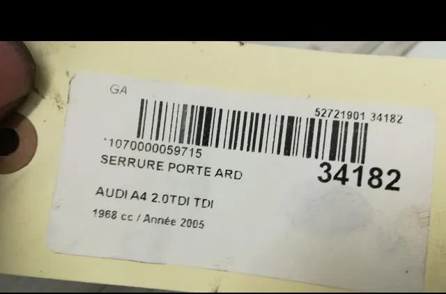 Serrure porte ard AUDI A4 II 2005 occasion