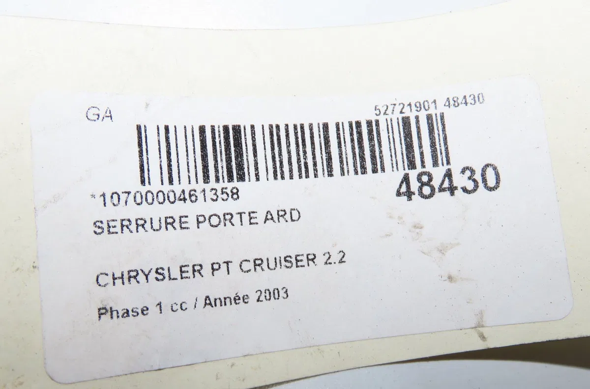 Serrure porte ard Chrysler PT CRUISER (PT_) 2.2 crd (2002-2010) occasion
