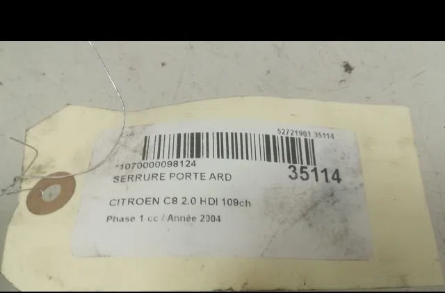 Serrure porte ard Citroen C8 (EA_, EB_) 2.0 hdi (2002) occasion