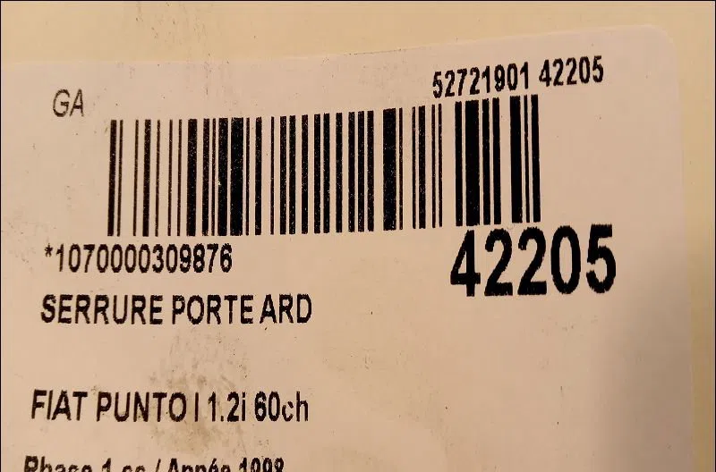 Serrure porte ard Fiat PUNTO (176_) 60 1.2 (176ap, 176ar, 176aq, 176bb) (1993-1999) occasion