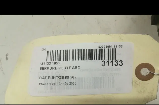 Serrure porte ard FIAT PUNTO II 2000 occasion