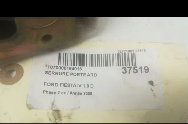 Serrure porte ard Ford FIESTA IV (JA_, JB_) 1.8 d (1995-2000) occasion