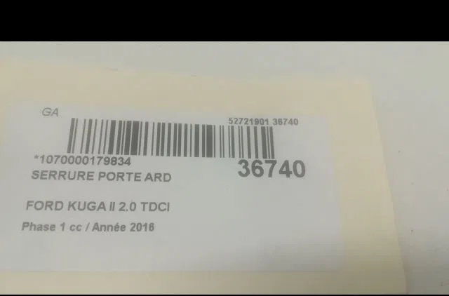 Serrure porte ard Ford KUGA II (DM2) 2.0 tdci (2013-2014) occasion