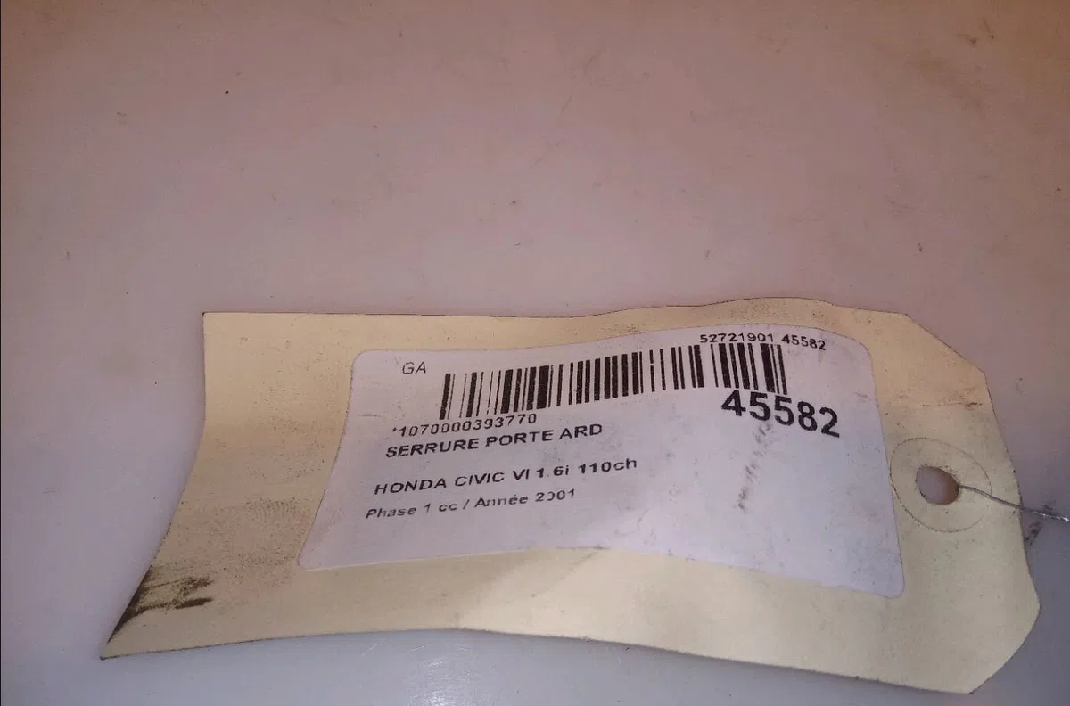 Serrure porte ard Honda CIVIC VII Hatchback (EU, EP, EV) 1.6 i (ep2, eu8, eu6) (2001-2005) occasion