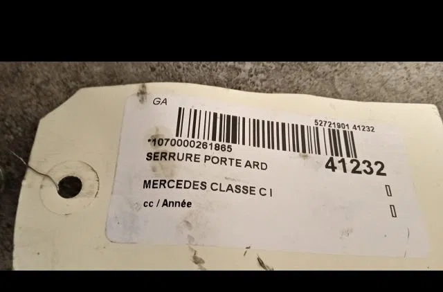 Serrure porte ard MERCEDES CLASSE C I occasion