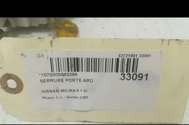 Serrure porte ard NISSAN MICRA II 2000 occasion