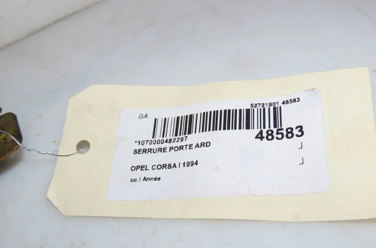 Serrure porte ard Opel CORSA B (S93) 1.5 d (f08, f68, m68) (1993-2000) occasion