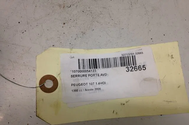 Serrure porte ard Peugeot 107 (PM_, PN_) 1.4 hdi (2005-2014) occasion