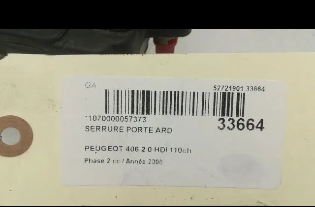 Serrure porte ard Peugeot 406 (8B) 2.0 hdi 110 (1998-2001) 4 portes occasion