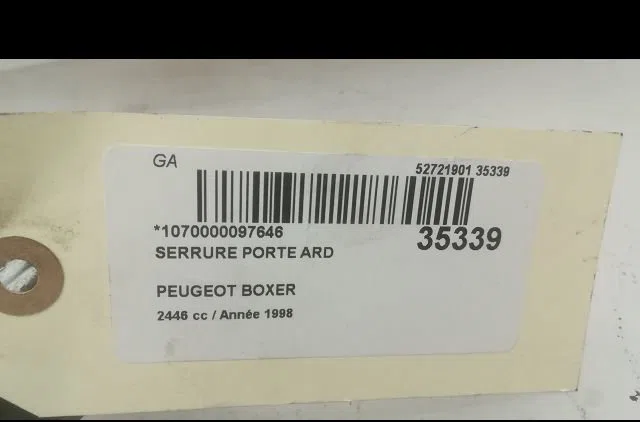 Serrure porte ard PEUGEOT BOXER I 1998 occasion