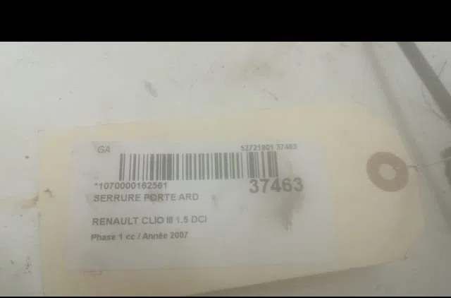 Serrure porte ard Renault CLIO III (BR0-1, CR0-1) 1.5 dci (br17, cr17) (2005-2012) 5 portes occasion