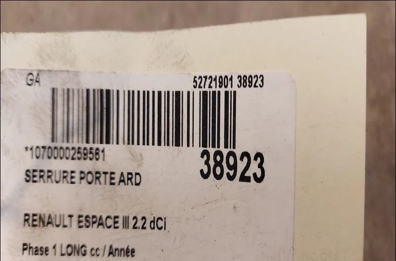 Serrure porte ard Renault ESPACE III (JE0_) 2.2 dci (je0k) (2000-2002) 5 portes occasion