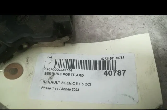 Serrure porte ard Renault SCÉNIC II (JM0-1_) 1.5 dci (jm0f) (2003-2006) 5 portes occasion