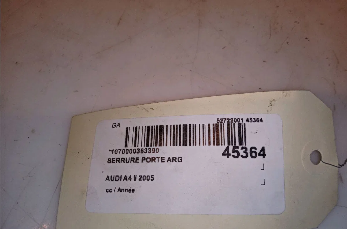 Serrure porte arg Audi A4 B7 Avant (8ED) 2.0 tdi (2004-2008) occasion