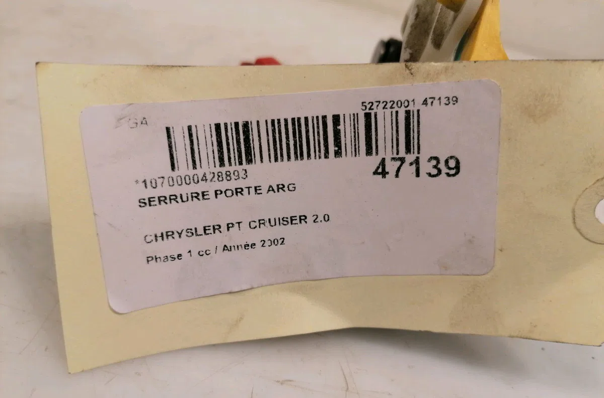 Serrure porte arg Chrysler PT CRUISER (PT_) 2.0 (2000-2004) occasion