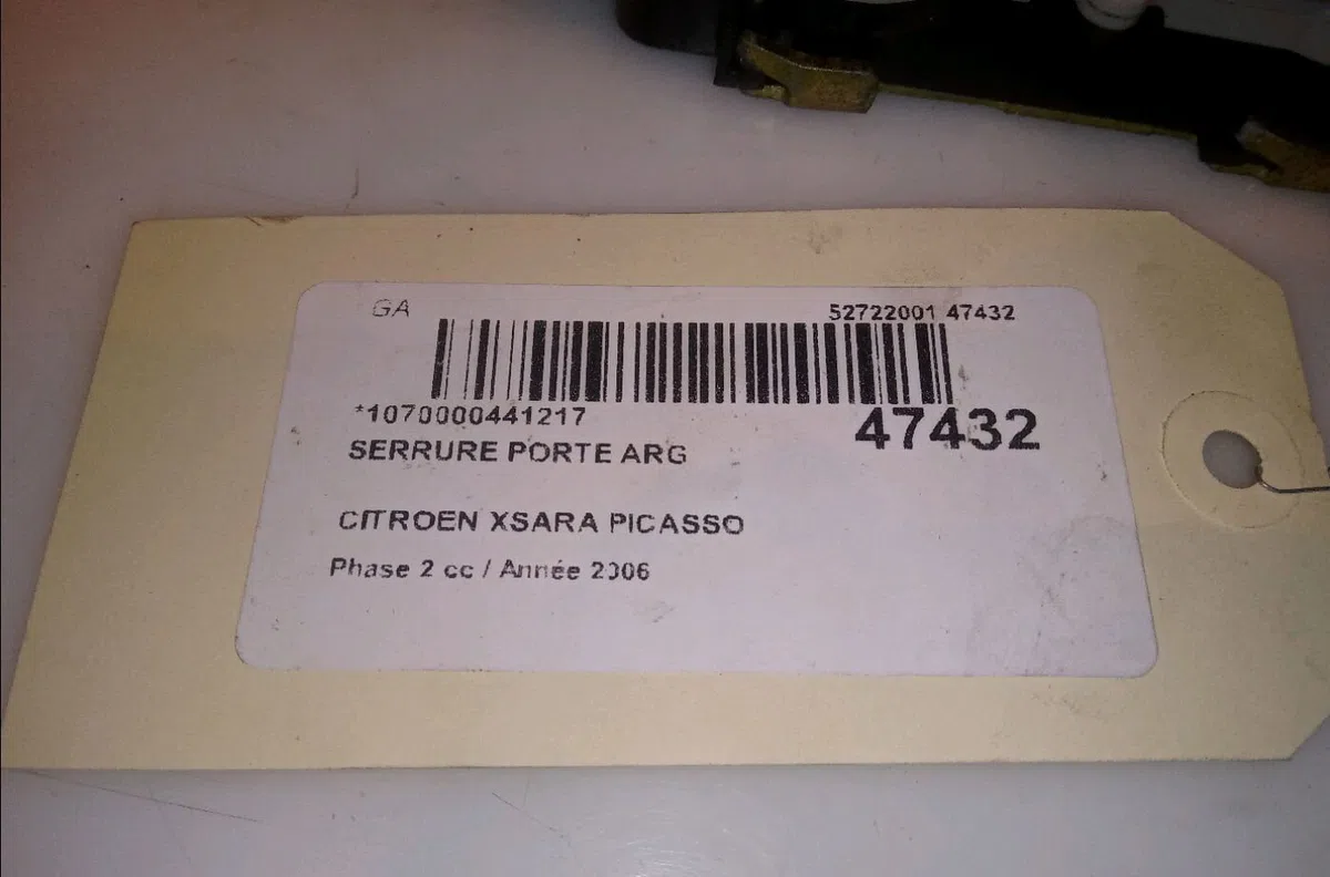Serrure porte arg Citroen XSARA PICASSO (N68) 1.6 16v (2005-2011) occasion