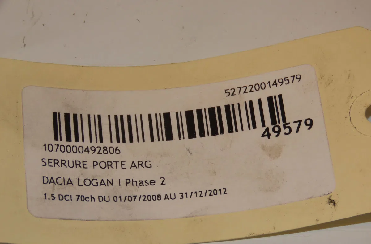Serrure porte arg Dacia LOGAN (LS_) 1.5 dci (ls0k) (2006-2012) occasion