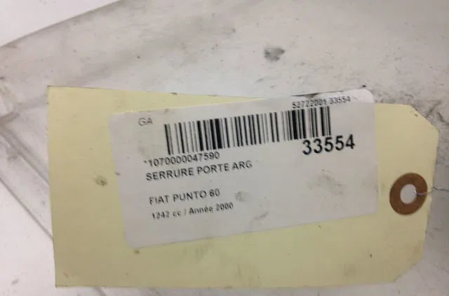 Serrure porte arg Fiat PUNTO (188_) 1.2 60 (188.030, .050, .130, .150, .230, .250) (1999-2010) occasion