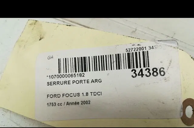 Serrure porte arg FORD FOCUS I 2002 occasion