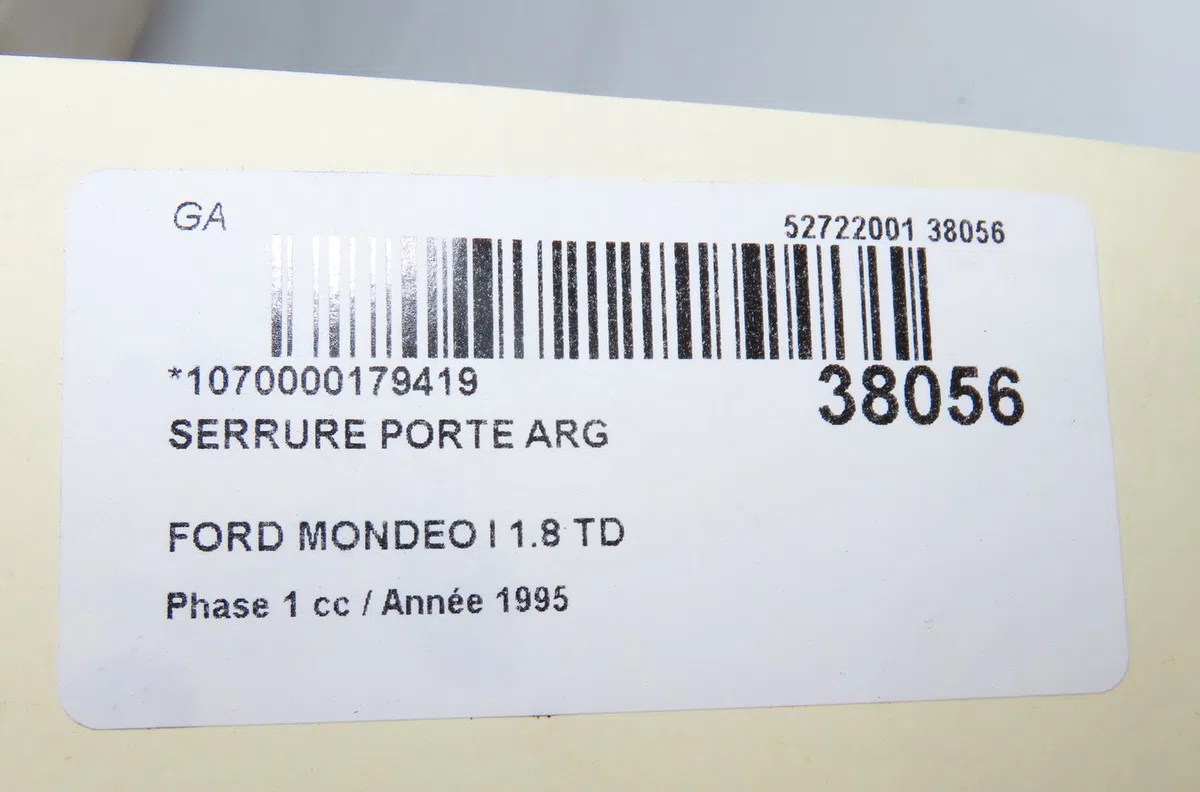 Serrure porte arg Ford MONDEO I (GBP) 1.8 td (1993-1996) occasion