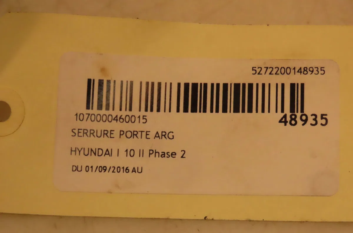 Serrure porte arg Hyundai I10 III (AC3, AI3) 1.0 t-gdi (2020) occasion