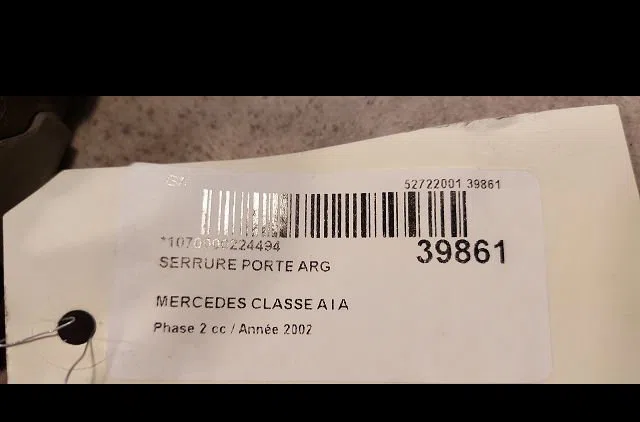 Serrure porte arg Mercedes-benz CLASSE A (W168) A 170 cdi (168.009, 168.109) (2001-2004) occasion