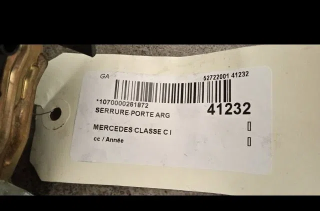 Serrure porte arg MERCEDES CLASSE C I occasion